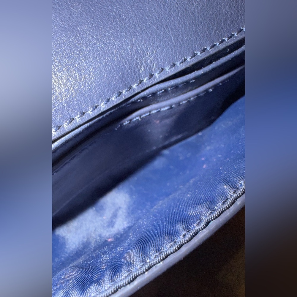 Euc Tory Burch Marion Python Embossed Leather Sma… - image 7